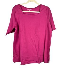 Woman Within Lightweight Cotton Vibrant Top Size 14/16